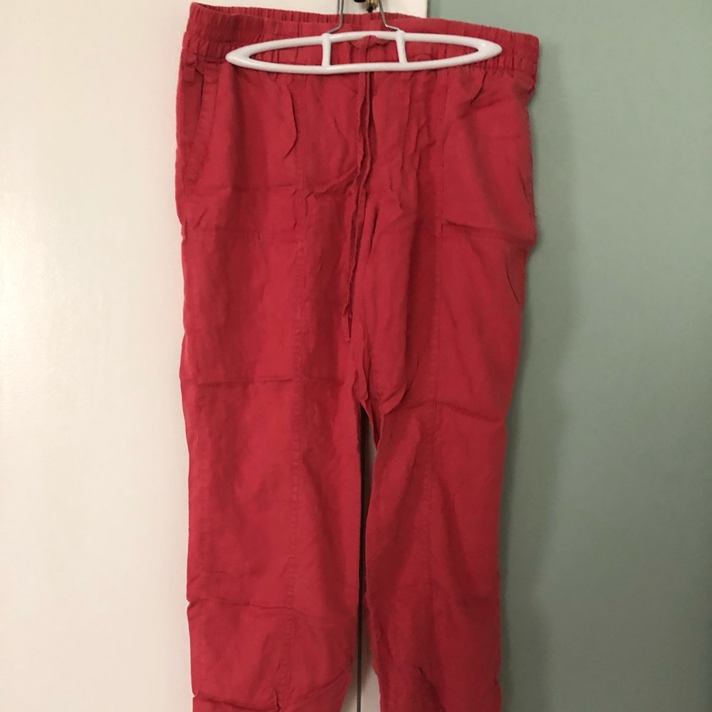 Old Navy Red Crop Utility Pants Sz M